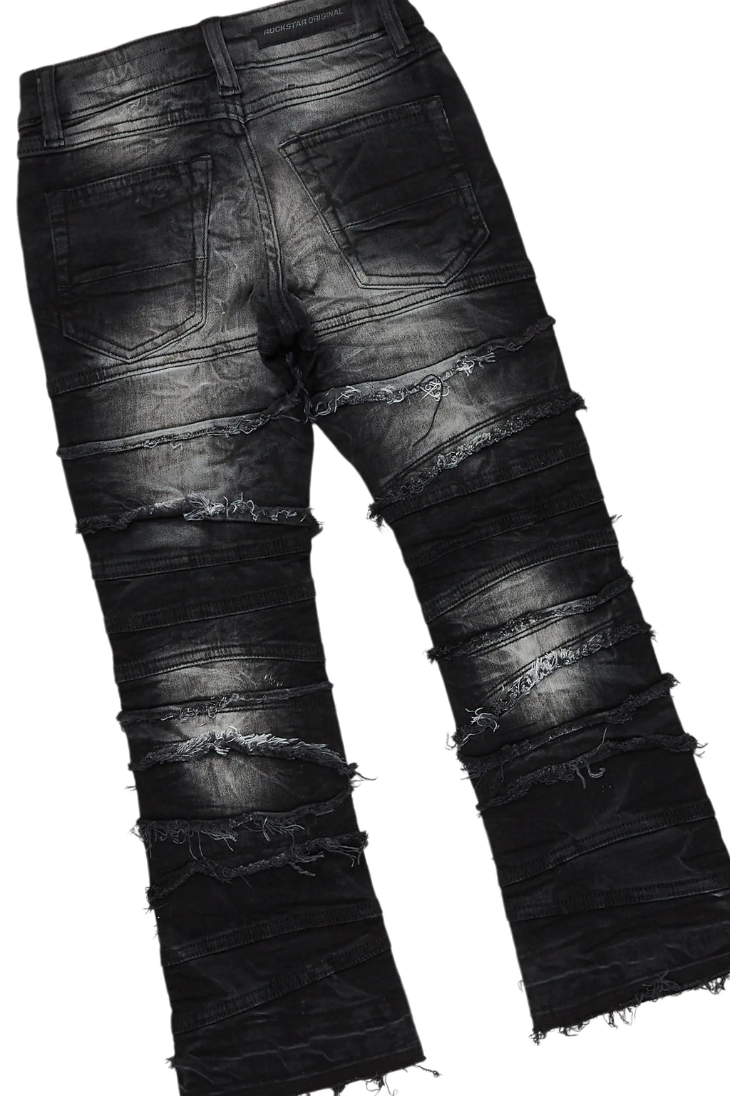 Boys Yooz Royal/Black Hoodie/Stack Flare Jean Set