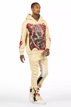 Torrez Beige/Red Hoodie/Stacked Track Set
