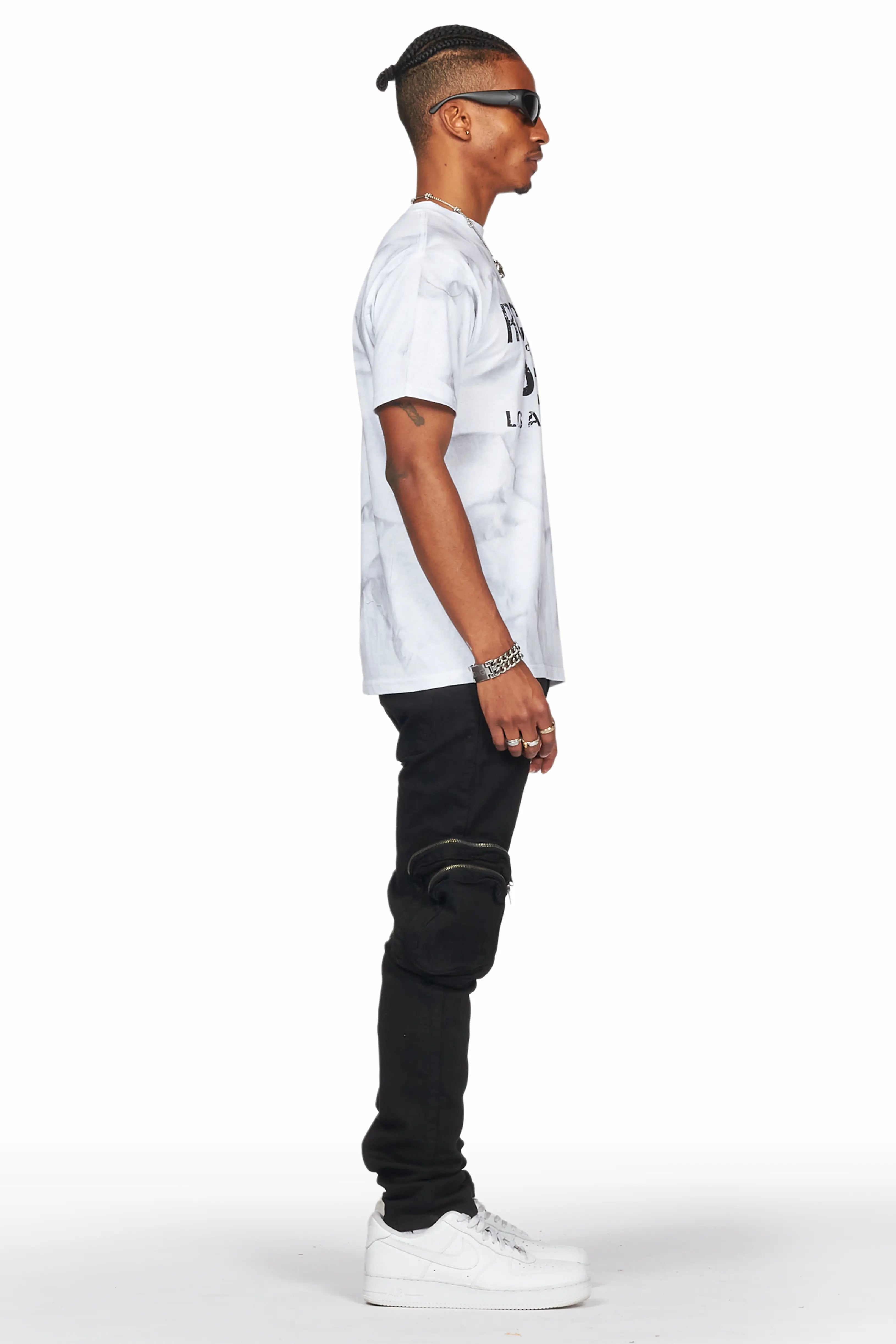Garren Black Skinny Fit Cargo Jean