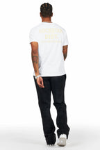 Keve Black Knitted Mohair Flare Sweat Pant