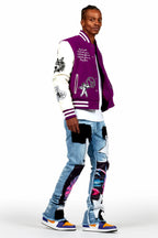 Afonso Purple Varsity Jacket