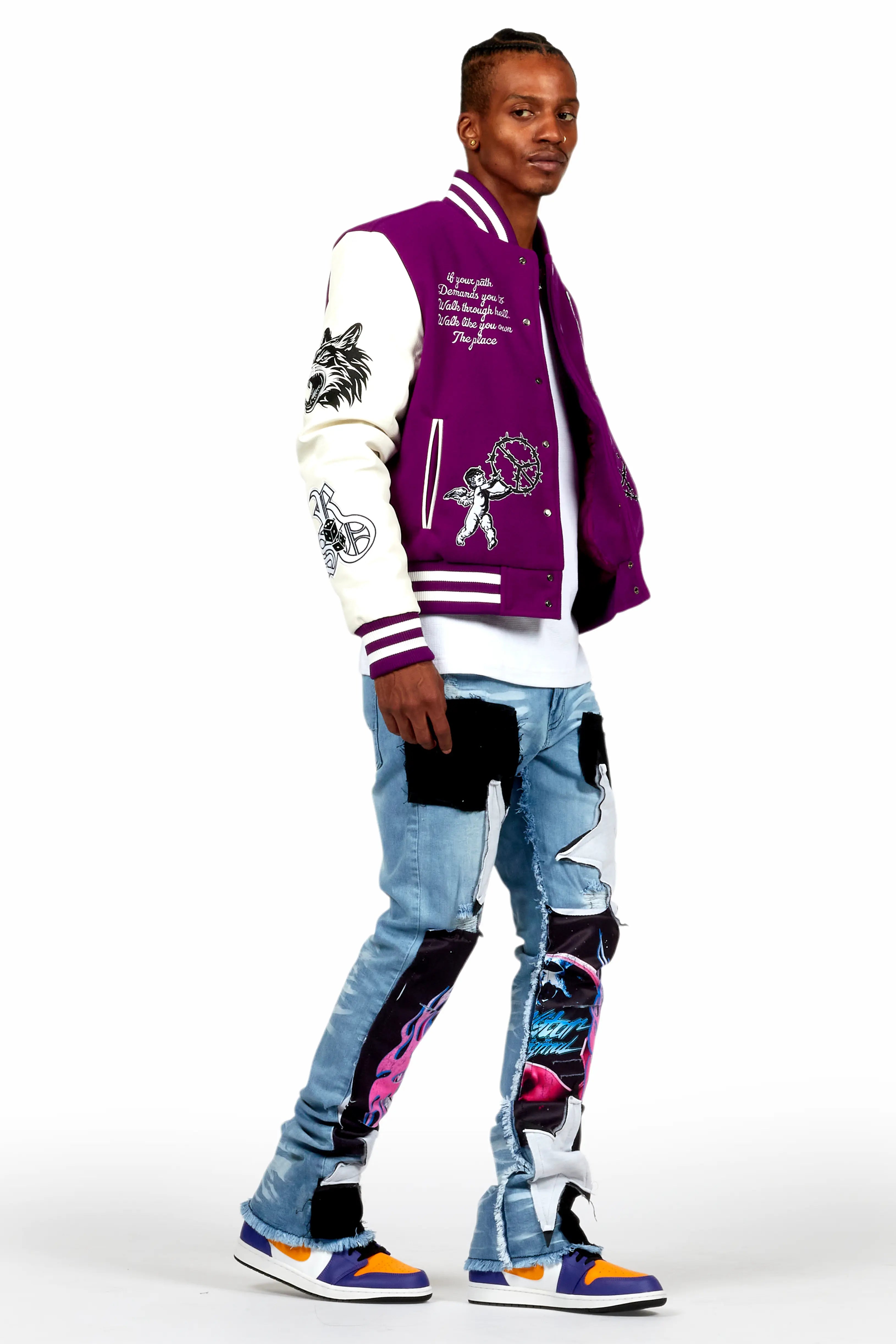Afonso Purple Varsity Jacket