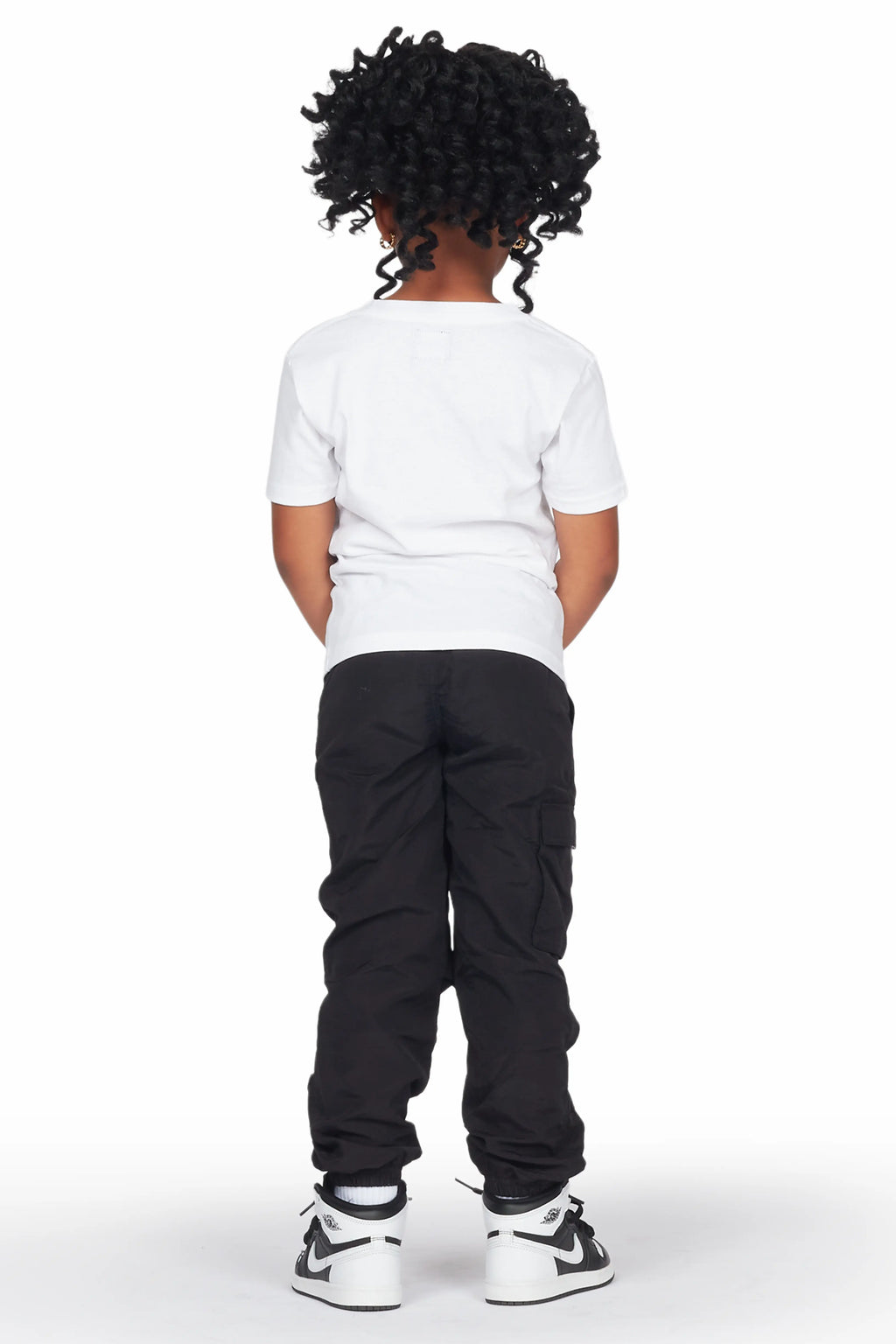Girls Paki White/Black T-Shirt Cargo Jogger Set