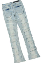 Beno White T-Shirt & Shake Blue Stacked Flare Jean Bundle