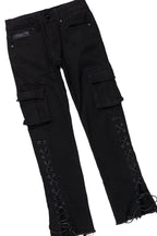 Boys Sylo Black Stacked Flare Jean