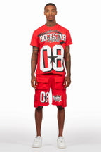 AllStar Red/White T-Shirt Cargo Short Set