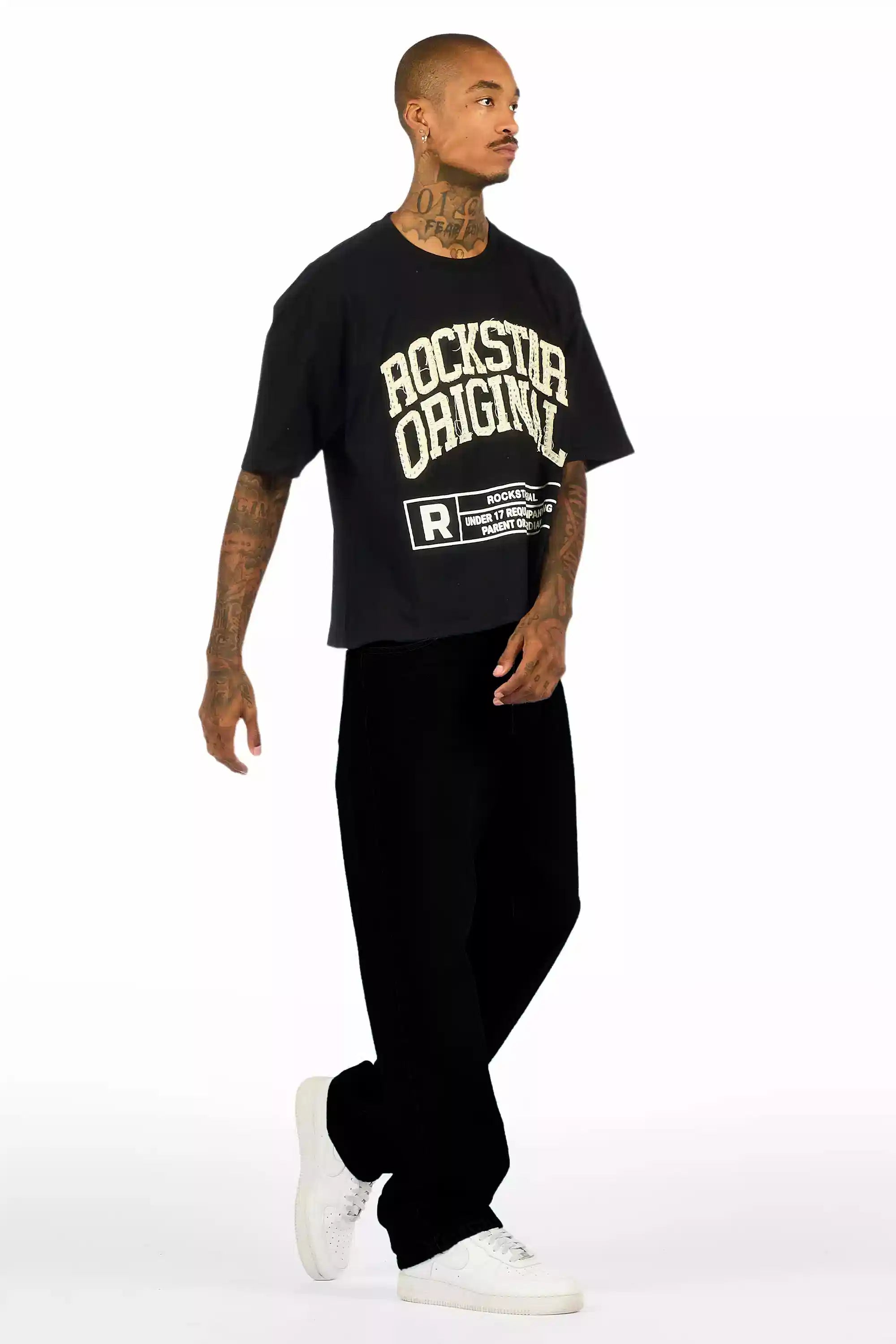 Basik Jet Black Baggy Jean