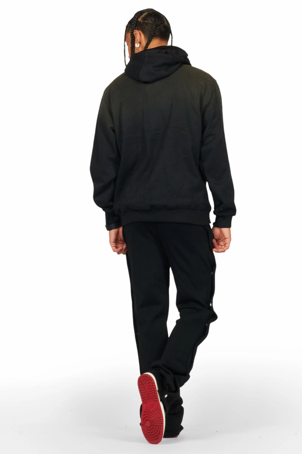 Filip Black Baggy Snap Button Pant