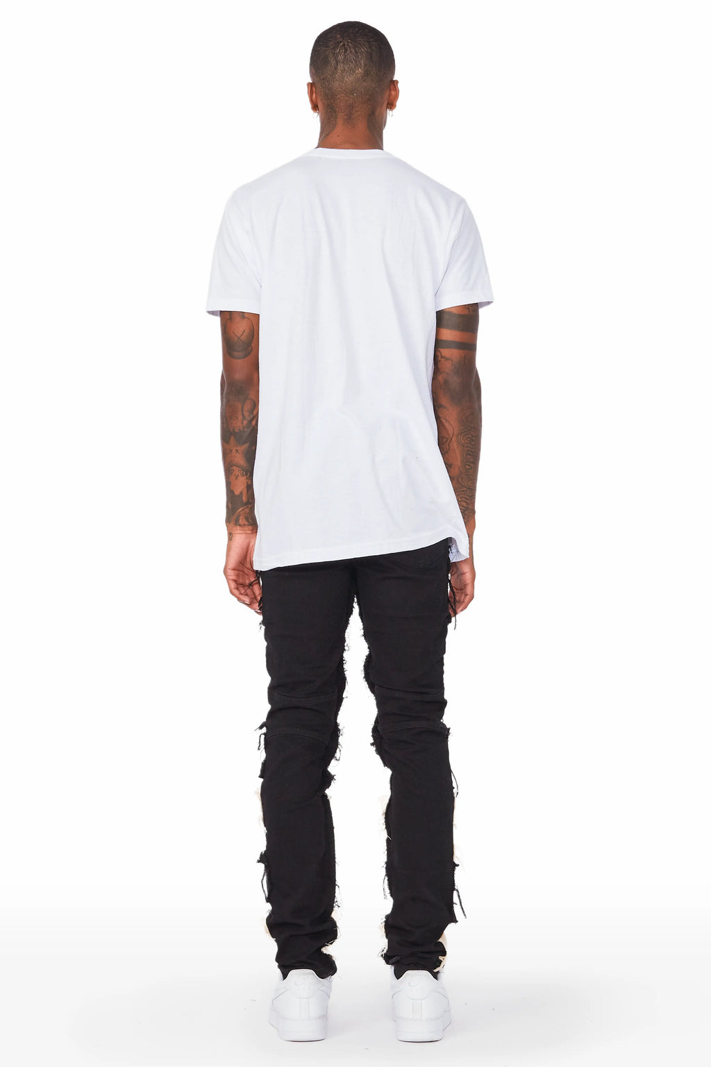 Edric Black Patchwork Biker Jean