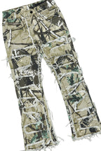 Girls Kammy Beige/Tree Camo Hoodie/Stacked Flare Jean Set