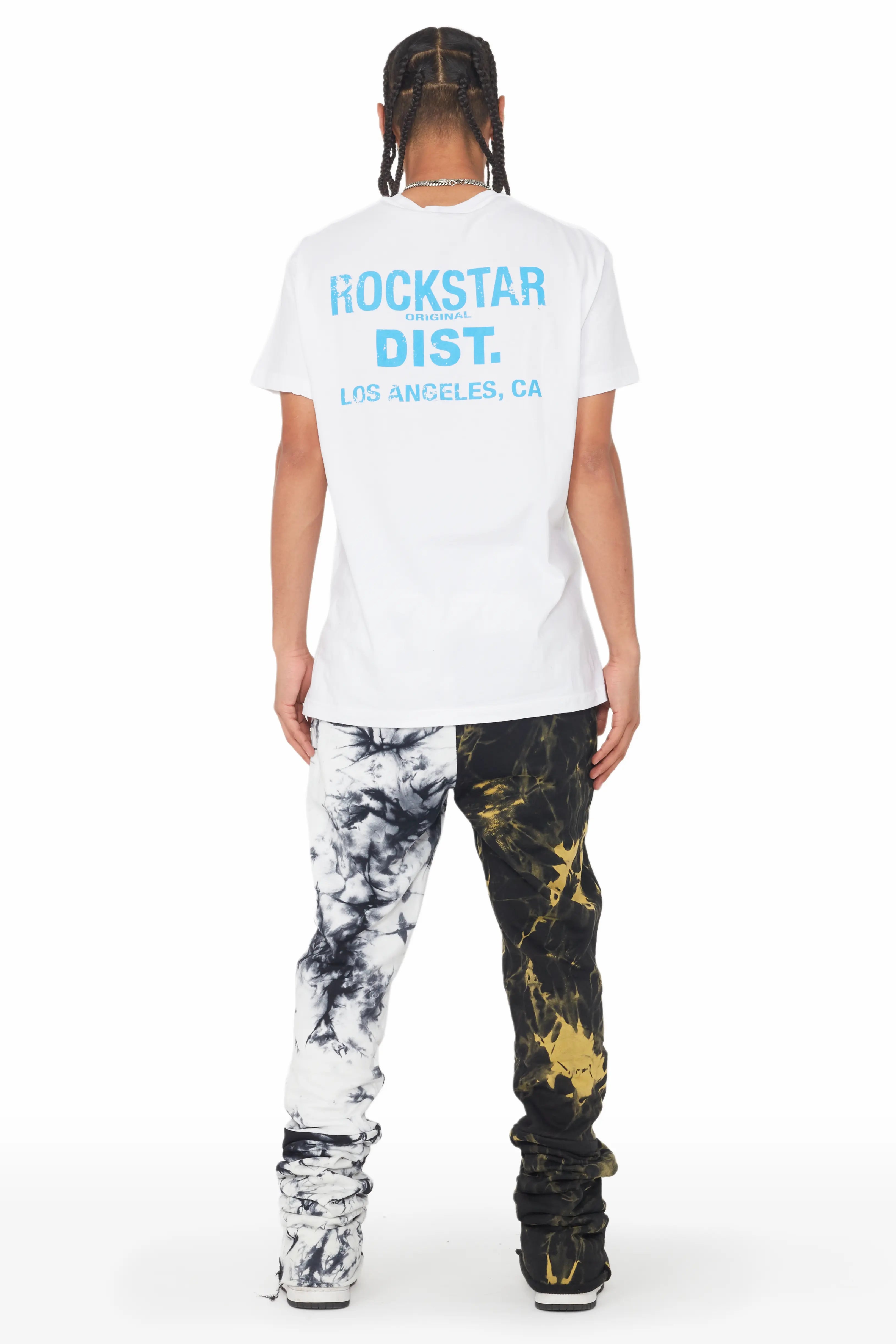 Braxx Grey/Yellow Super Stacked Flare Track Pant