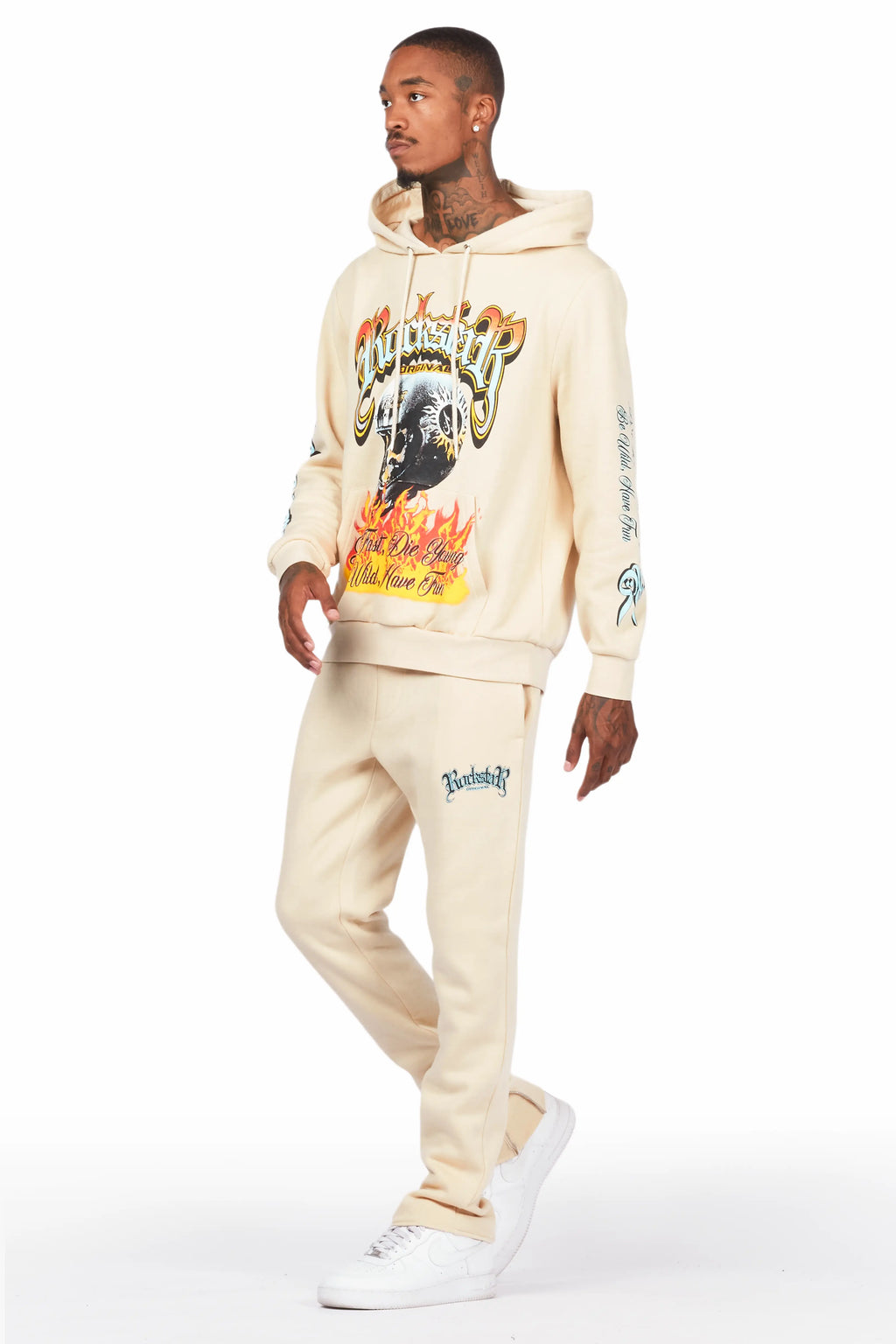 Alistair Beige Slim Fit Track Set