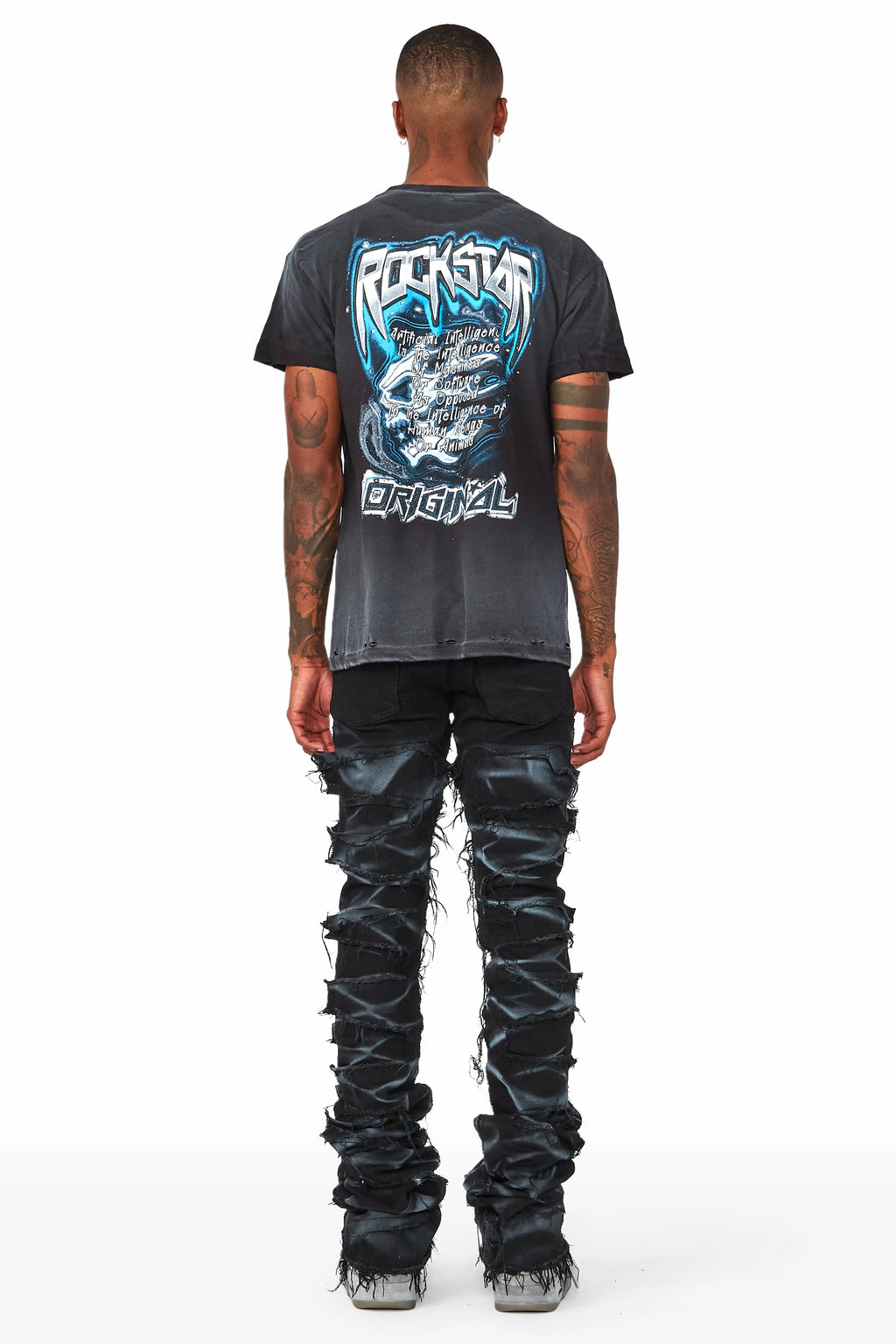 Hayden Black Super Stacked Flare Jean