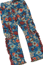 Girls Brooke Royal Blue Hoodie/Stacked Flare Jean Set