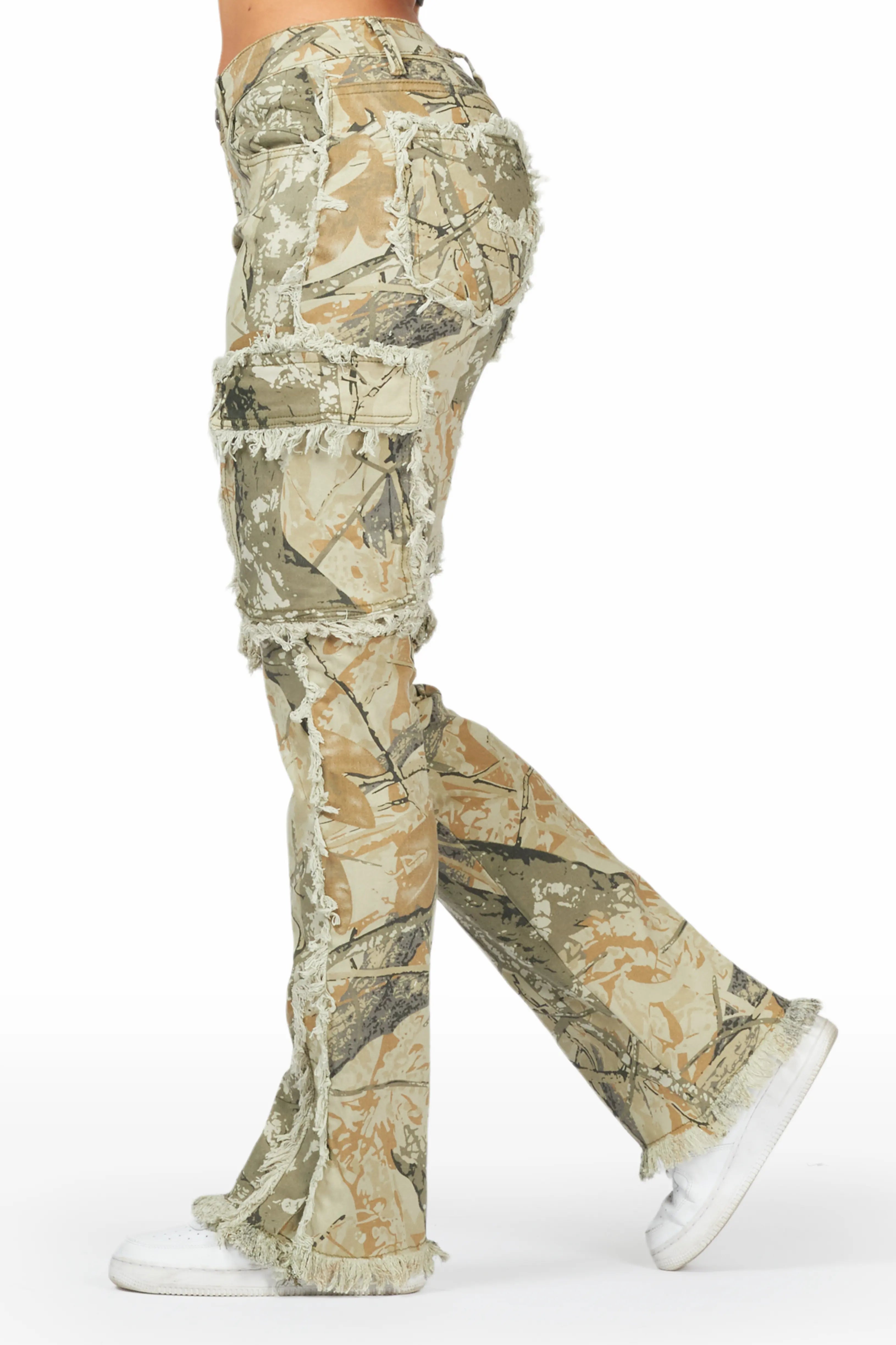 Kassidy Tree Camo Stacked Flare Jean