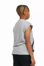 Boys Allstar Grey/Black Graphic Muscle T-Shirt