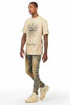 Leander Beige T-Shirt Slim Fit Jean Bundle