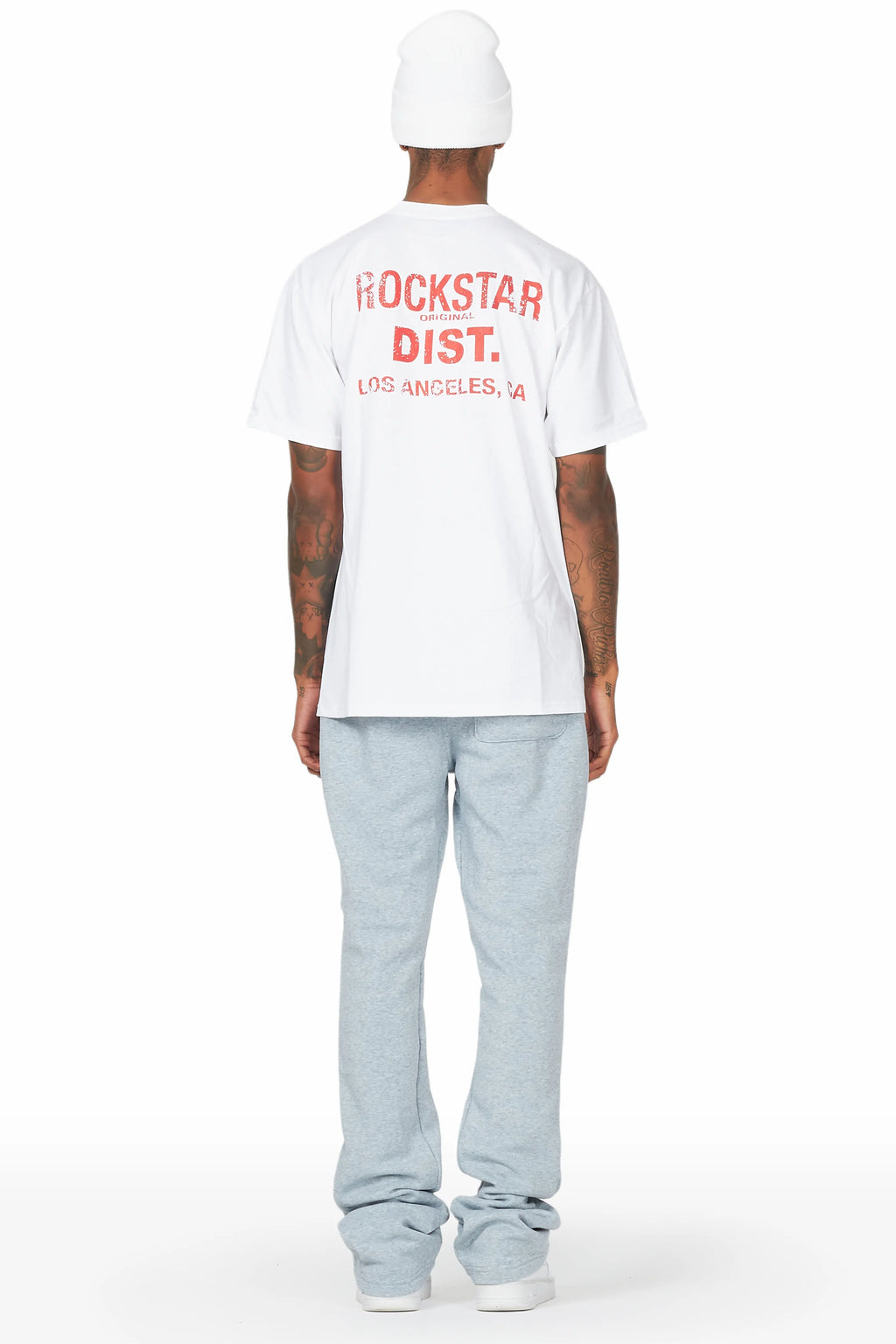 Andrew Heather Grey Patchwork Stacked Flare Pants