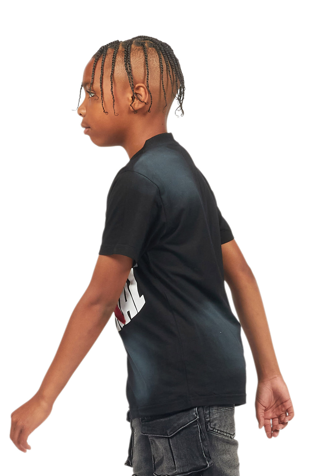 Boys Ezra Vintage Black Graphic T-Shirt