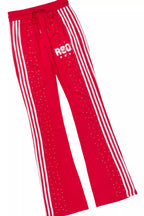 Tylla Red Rhinestone T-Shirt/Baggy Stacked Track Set