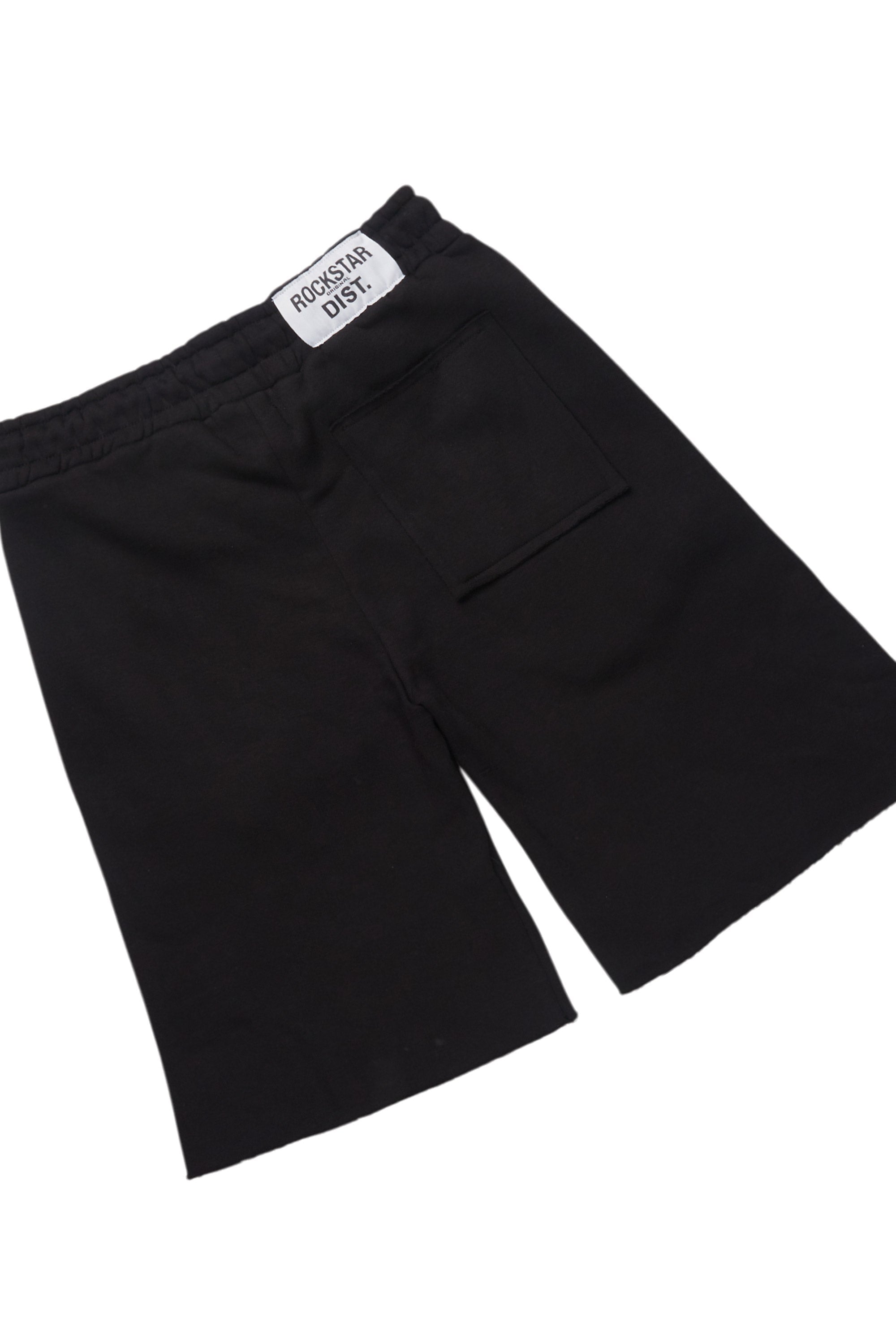 Bubble Black T-Shirt/Raw Edge Short Set