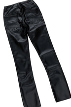 Boys Hades Black T-Shirt/Super Stacked Flare PU Jean Set