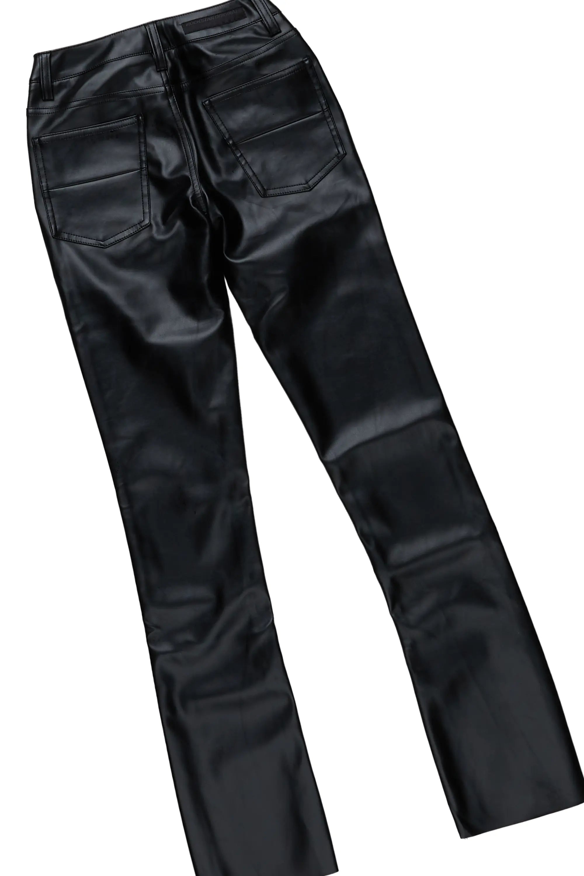 Boys Hades Black T-Shirt/Super Stacked Flare PU Jean Set