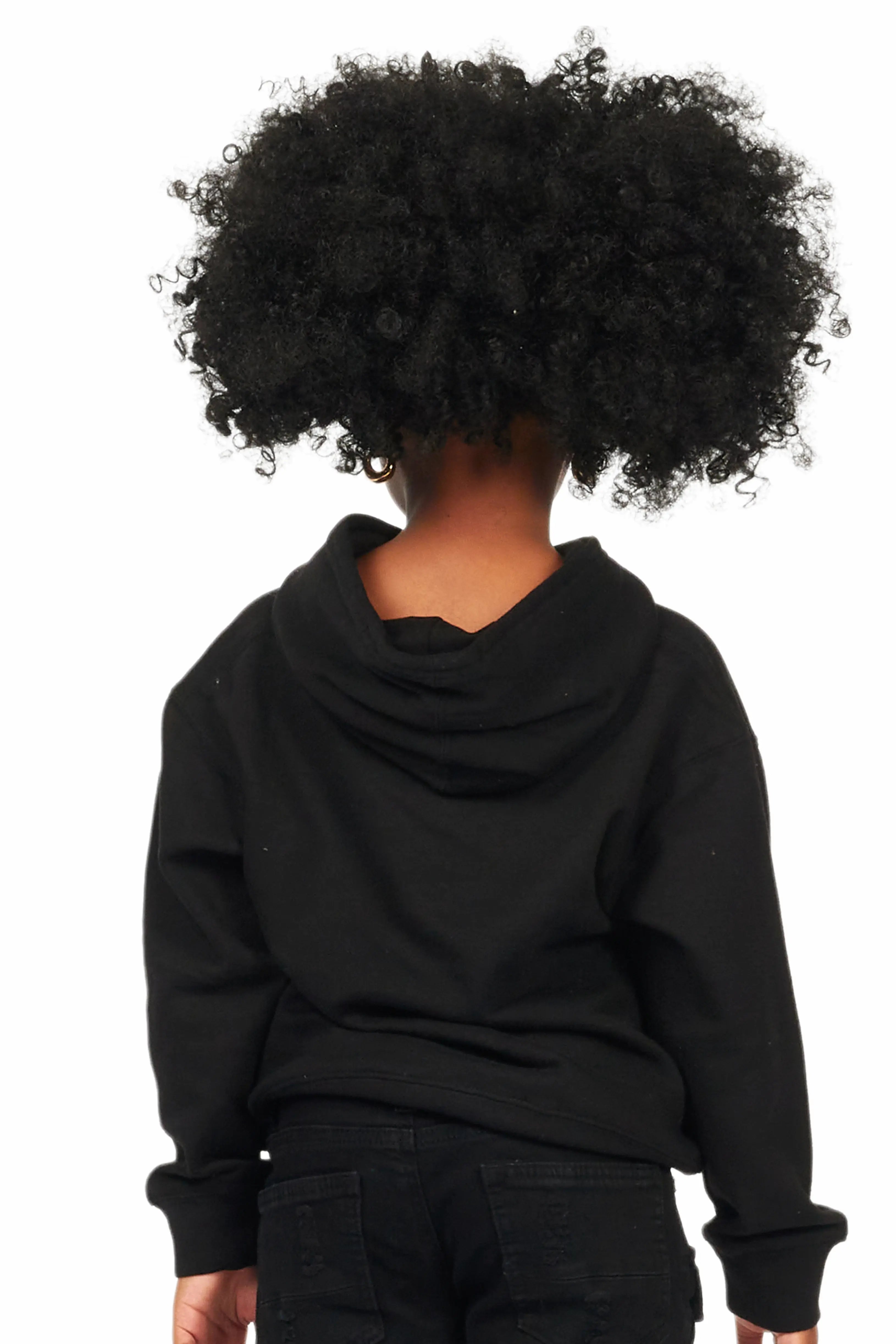 Girls Anessa Black Graphic Hoodie