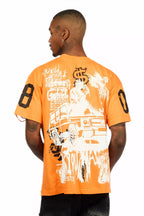 Grill Orange Graphic Oversized T-Shirt