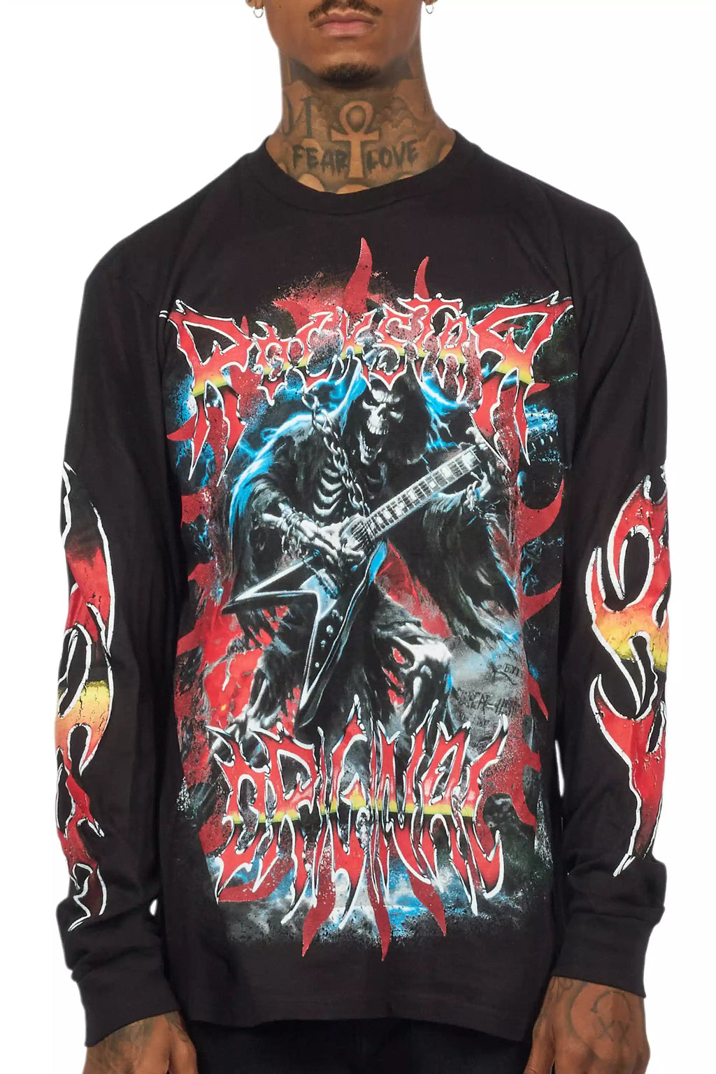 Syn Black/Red Long Sleeve Graphic T-Shirt