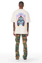 Kirrem Faded Camo Stacked Flare Jean