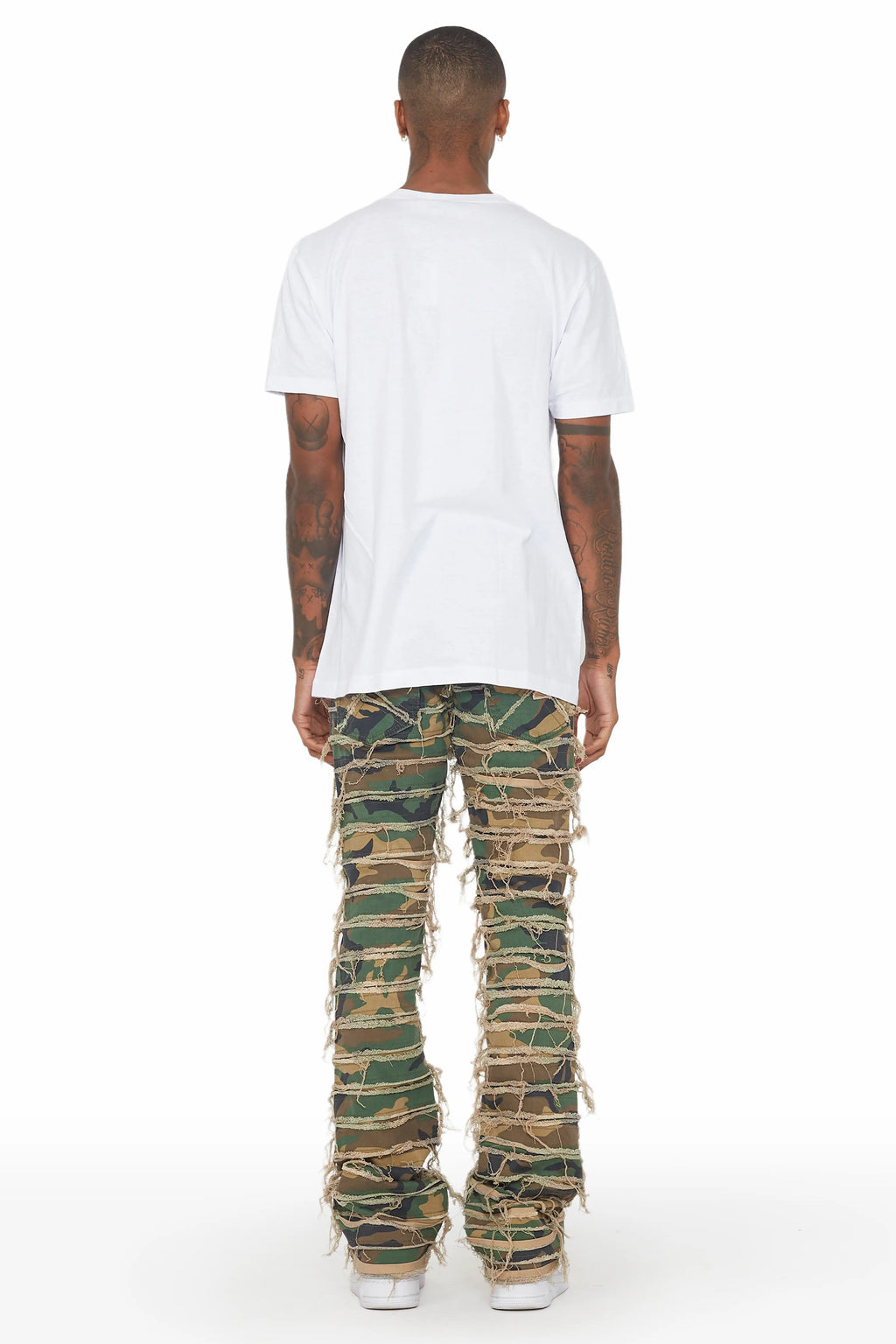 Cassius Faded Camo Stacked Flare Jean