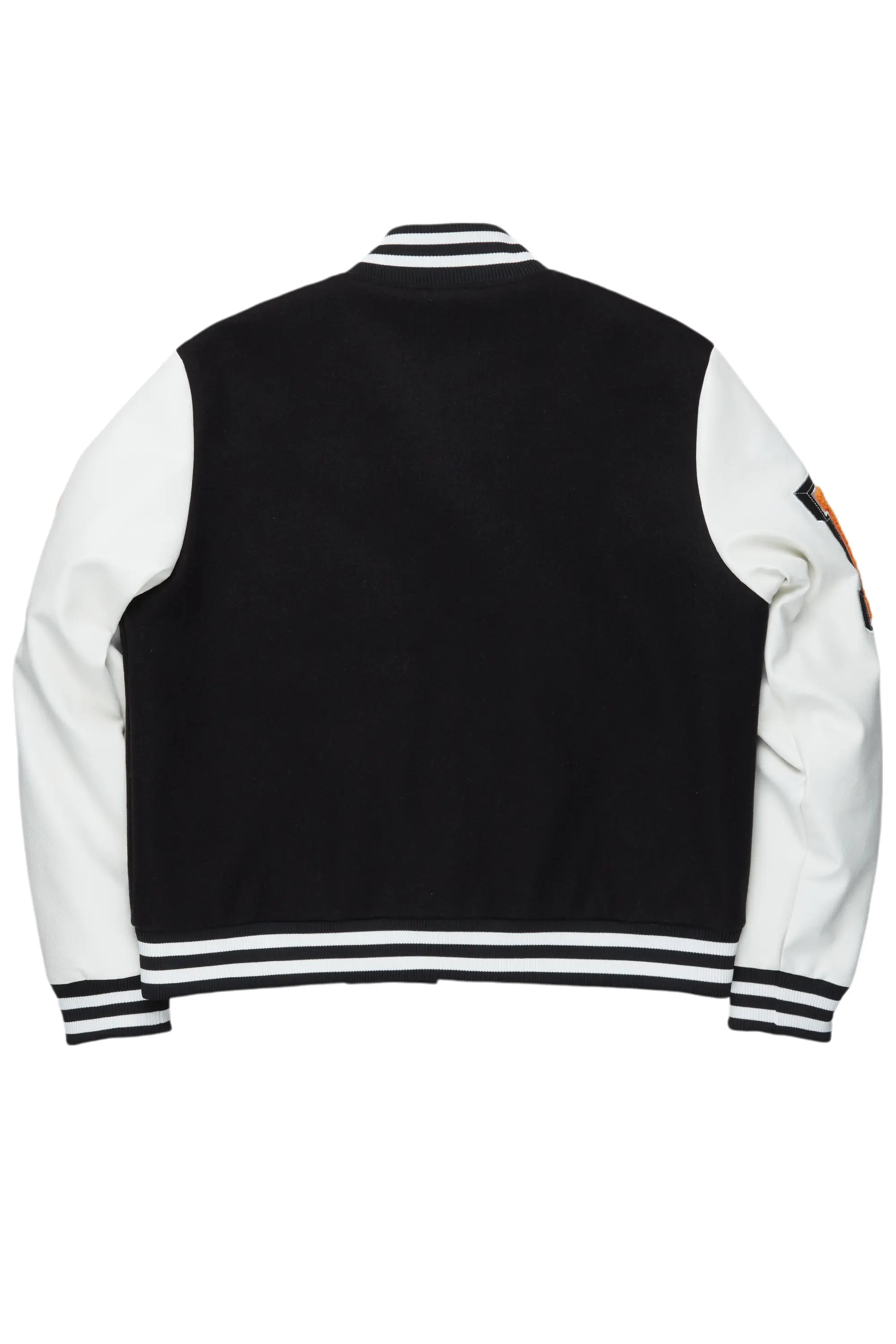 Ahjalee Black Oversized Varsity Jacket