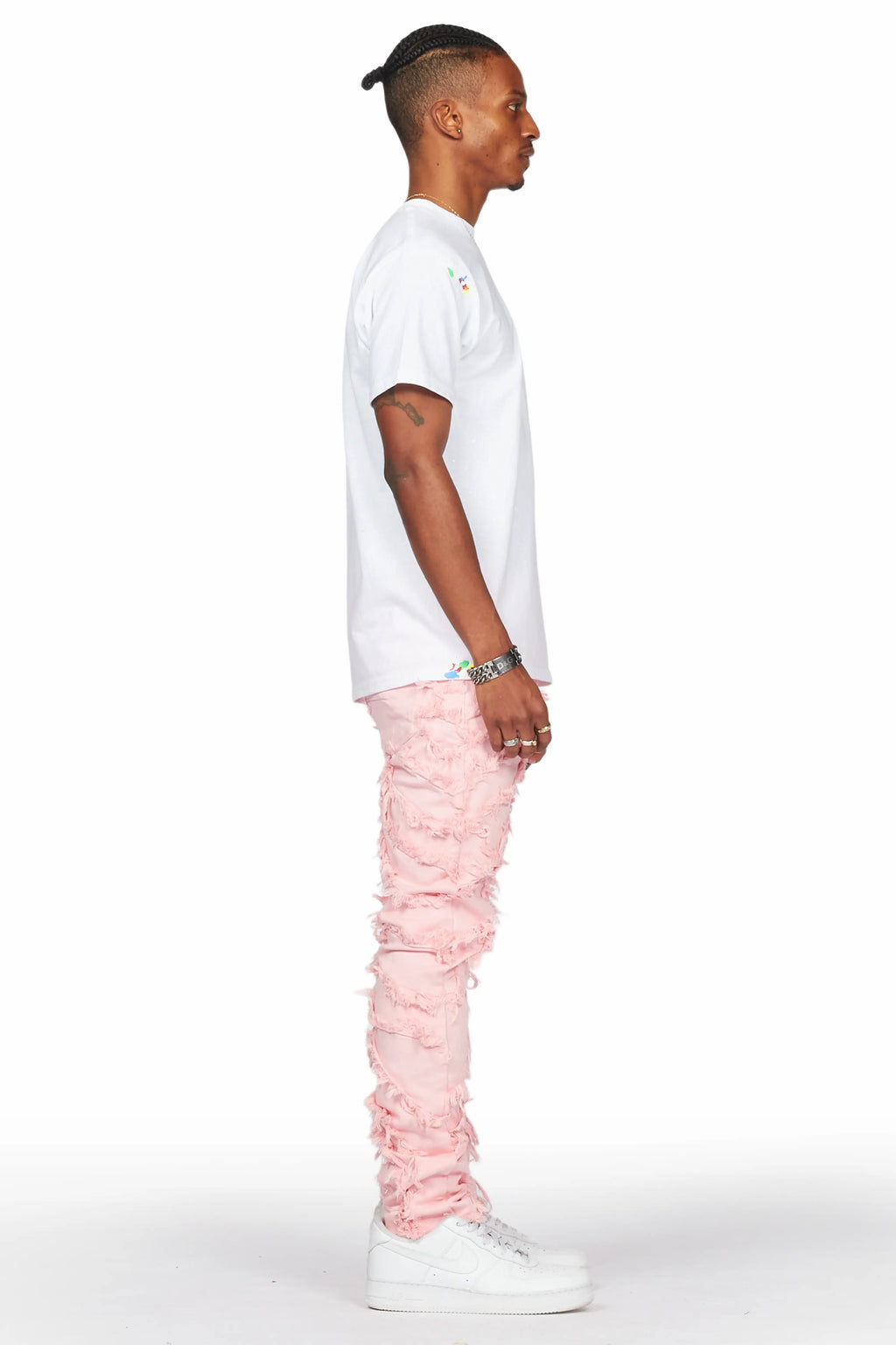 Balta Pink Diagonal Patch Skinny Fit Jean