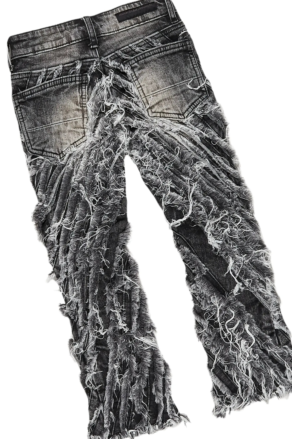 Girls Pellie Black T-Shirt/Stacked Flare Jean Set