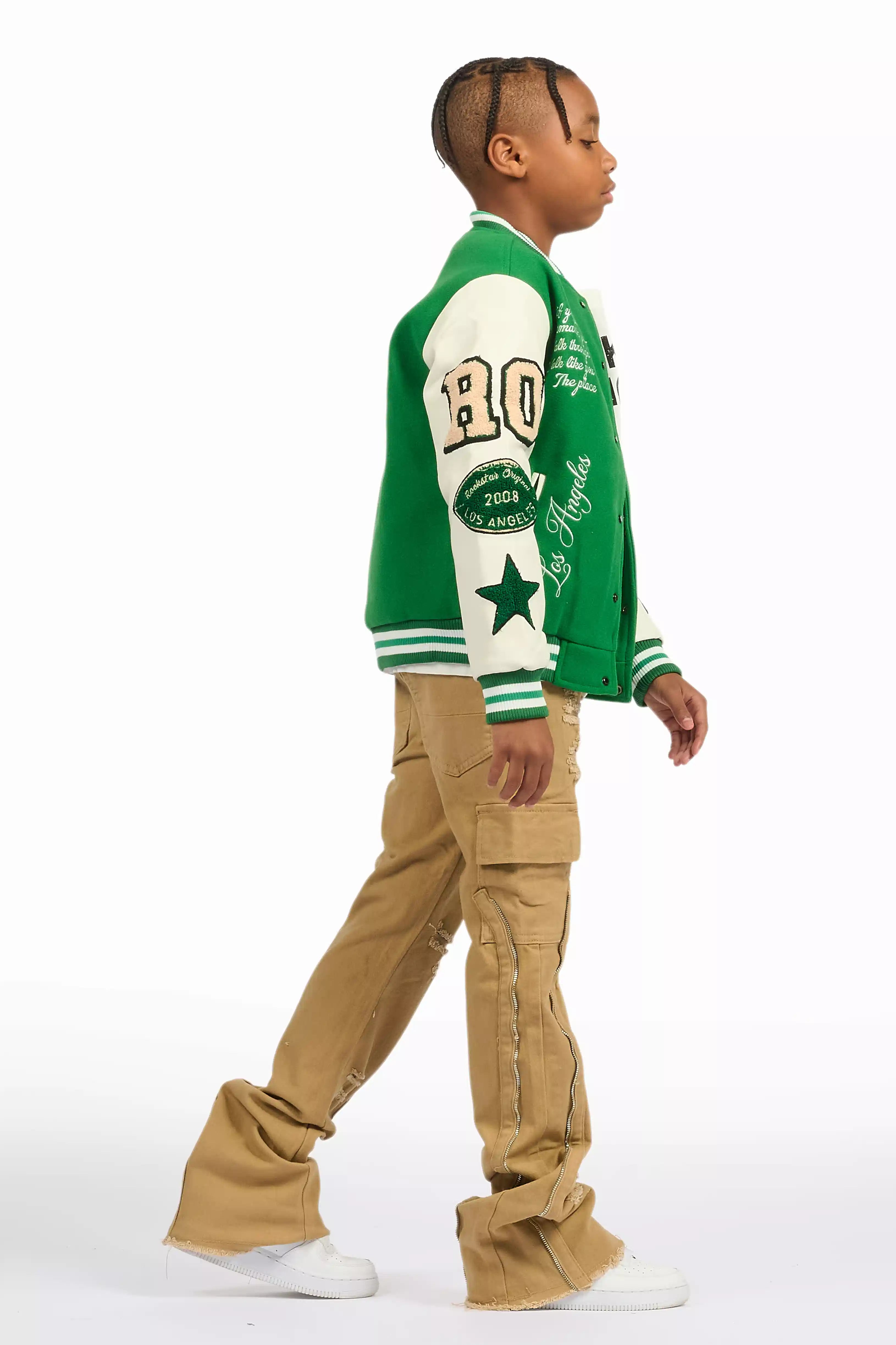 Boys Balser Green Varsity Jacket