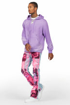 Baki Purple Distressed Hoodie