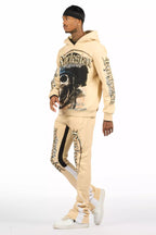 Kyce Beige/Black Hoodie/Super Stacked Track Set