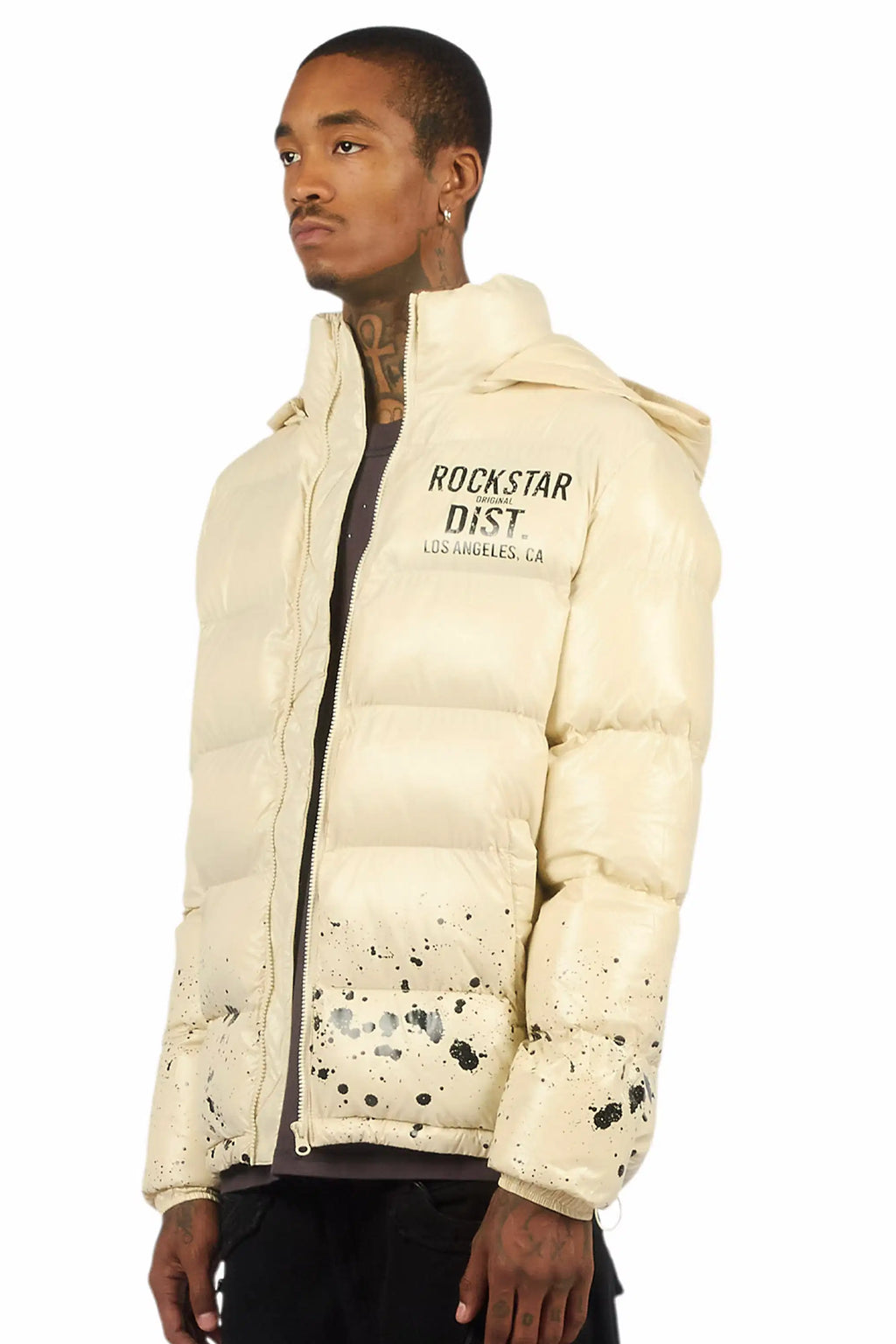 Raffer Beige Heavy Puffer Jacket