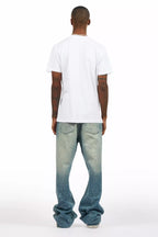 Discolite Rhinestone Medium Blue Baggy Jean