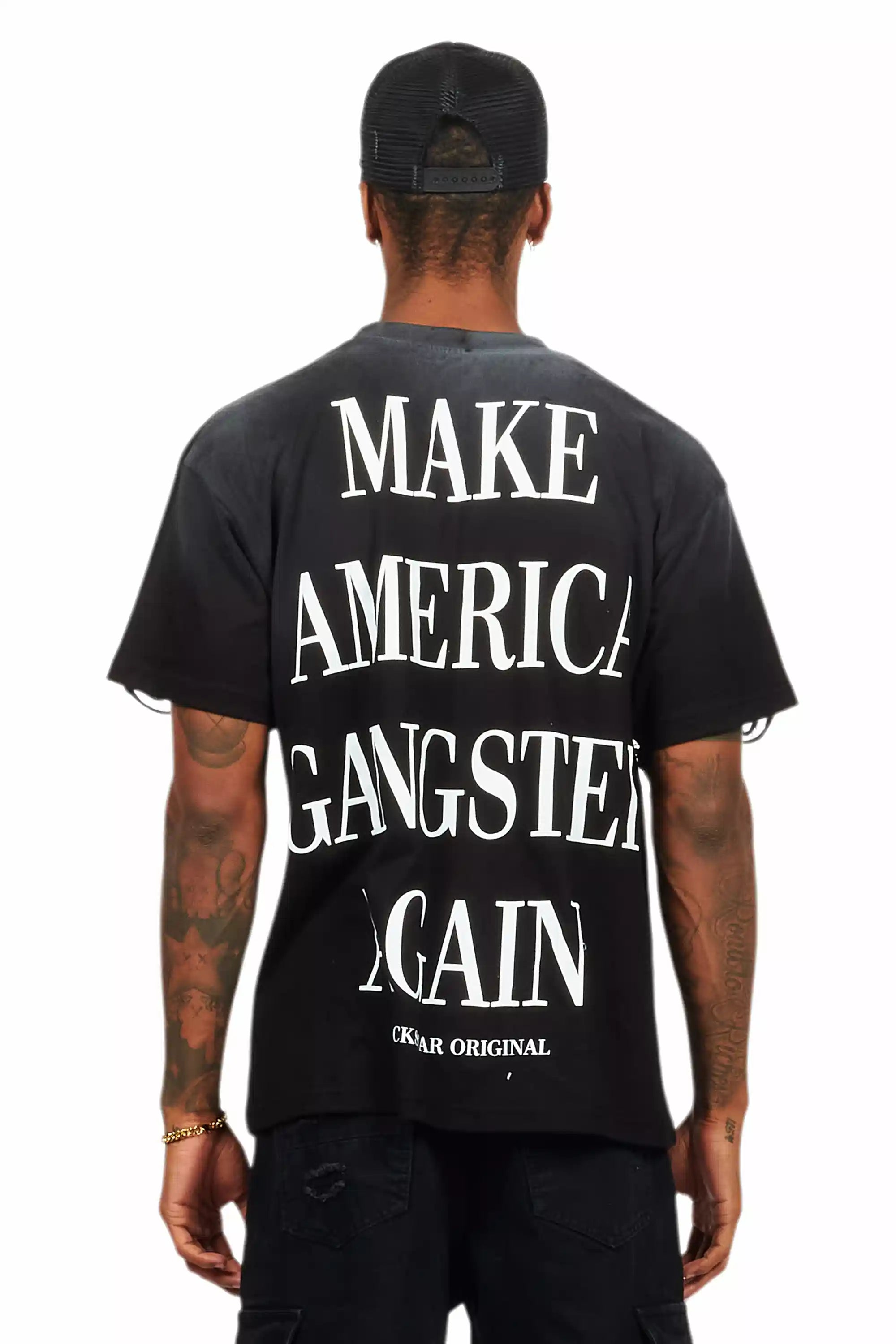 Drako Black Oversized Graphic T-Shirt