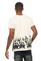 Bubble Beige Oversized Graphic T-Shirt