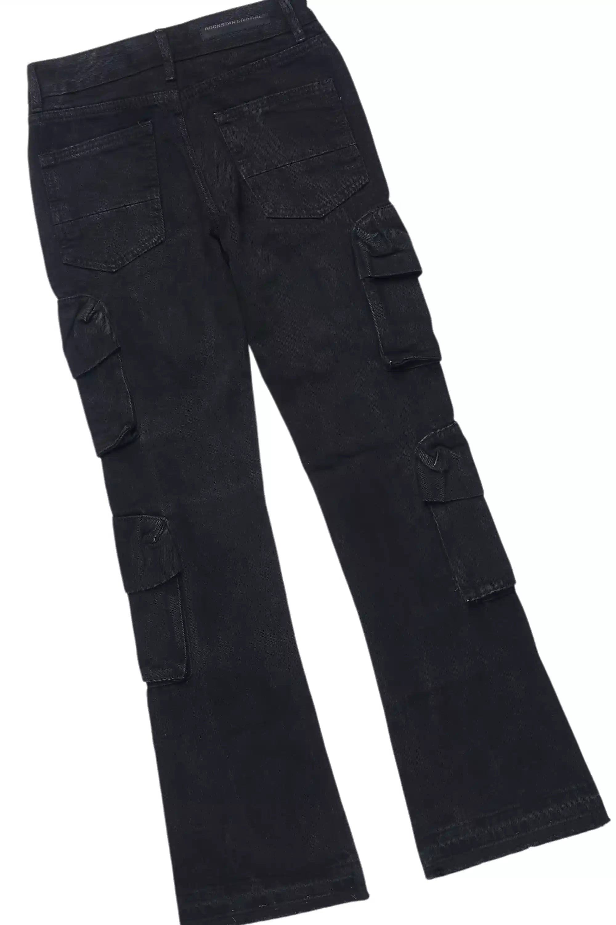 Boys Parsons Black/Yellow T-Shirt/Stacked Flare Jean Set