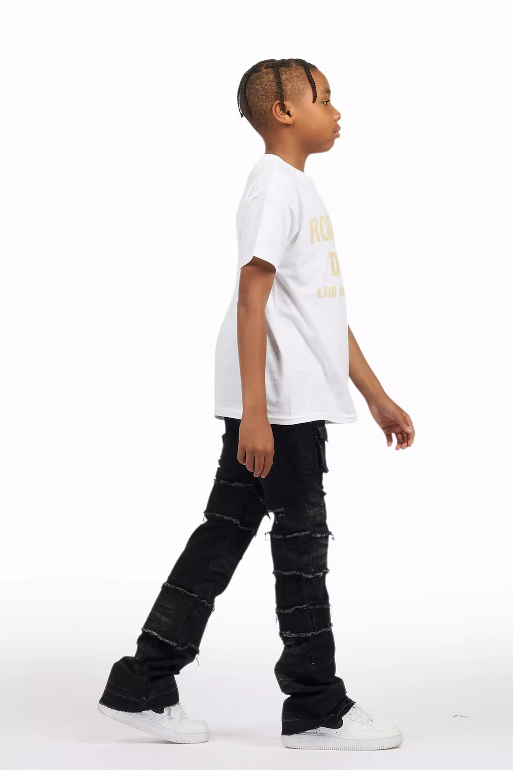 Boys Folant Dark Grey Stacked Flare Jean