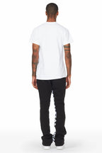 Konnor Black/White Stacked Flare Pants