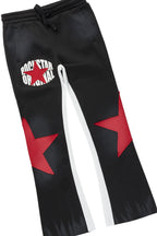 Boys Mallor Black/Red Stacked Hoodie Track Set