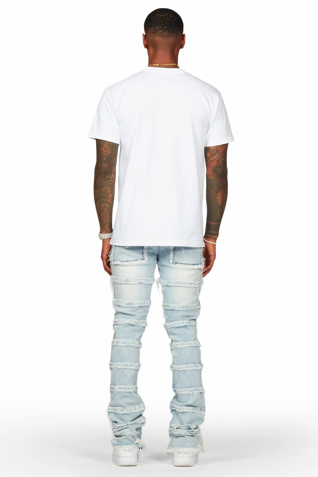 Karl Blue Painter Stacked Flare Jean