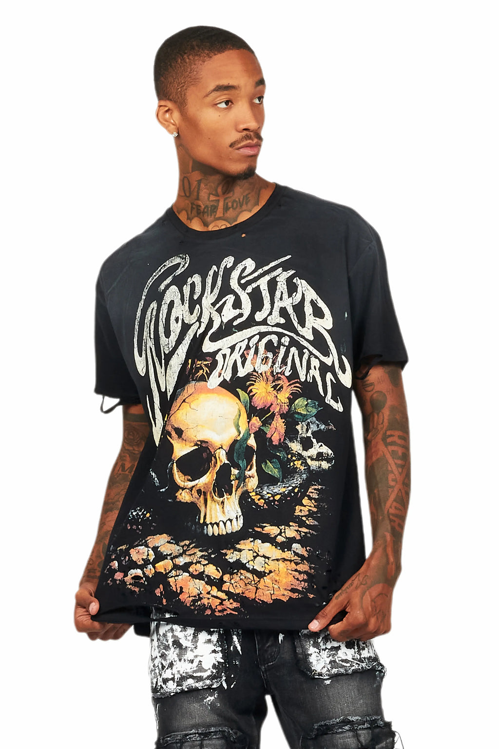 Anby Black Graphic Oversized T-Shirt