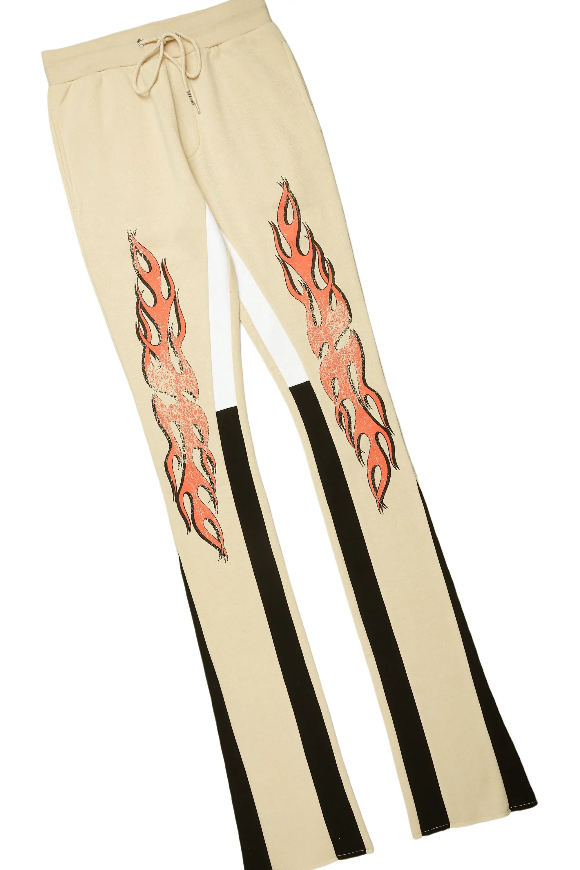 Yash Beige Super Stacked Flare Pant Set