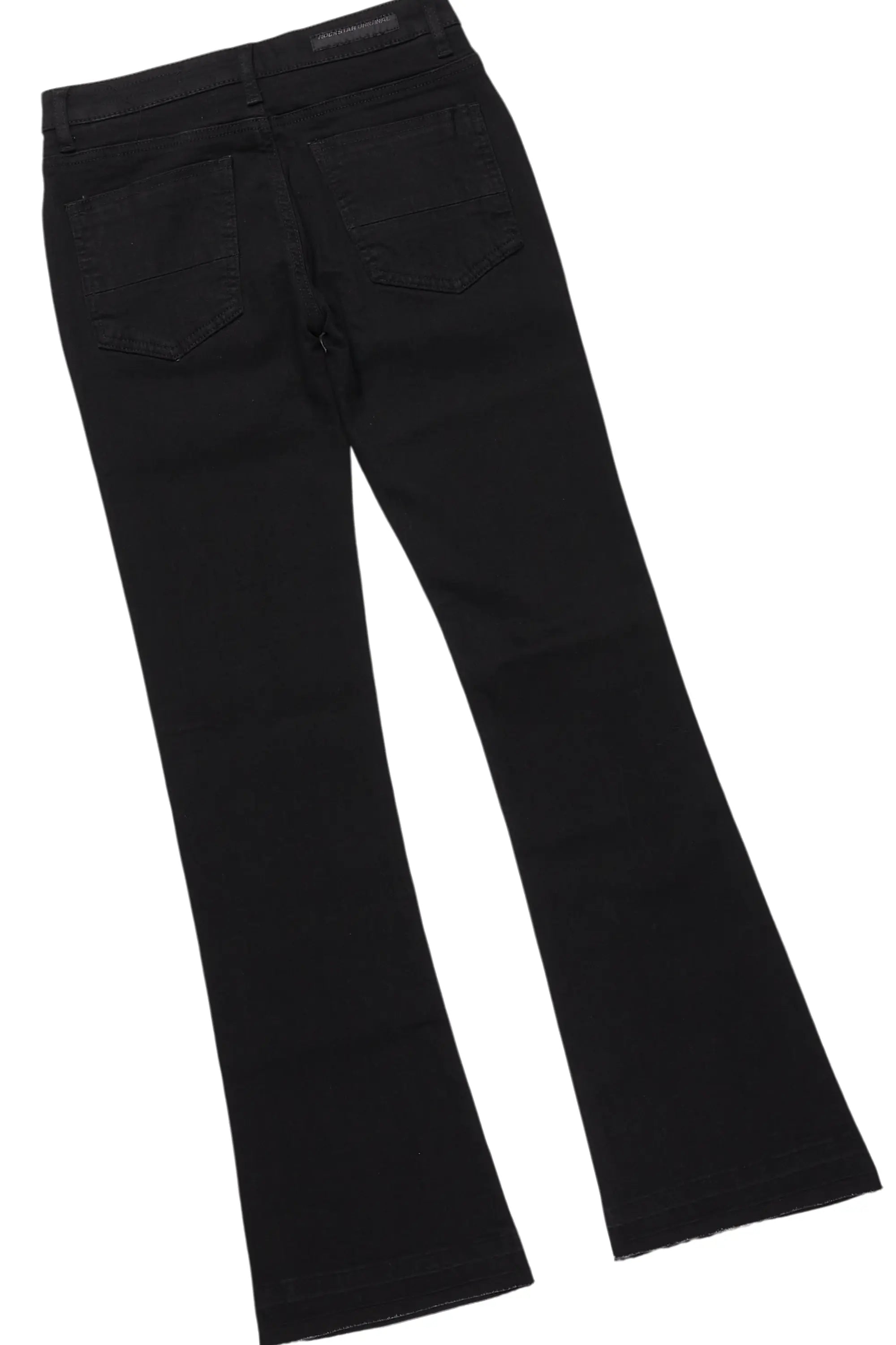 Boys Sana Black T-Shirt/Dag Stacked Flare Jean Set